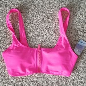 Zip front bikini top
